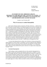 Statement by Mr. Bouamrane, President of the Islamic High Council, Algeria