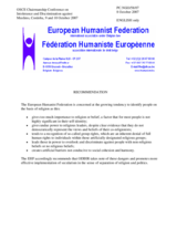 Contribution by the European Humanist Federation (EHF)