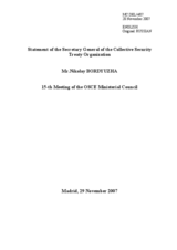 Statement by Mr. Bordyuzha, Secretary General of the CSTO