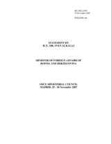 Statement by Mr. Alkalaj, Minister of Foreign Affairs, Bosnia and Herzegovina