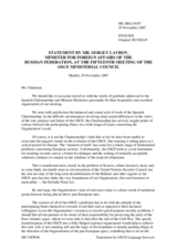 Statement by Mr. Lavrov, Minister for Foreign Affairs of the Russian Federation