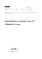 Statement by Mr. Lavrov, Minister for Foreign Affairs of the Russian Federation (ru)