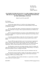 Statement by Amb. Giordan, Monaco