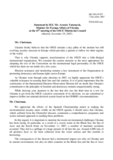 Statement by Mr. Yatsenyuk, Minister for Foreign Affairs of Ukraine