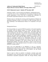 Statement by Amb. Barak, Deputy Director-General, Ministry of Foreign Affairs, Israel