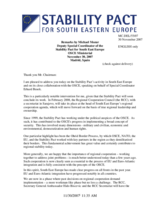 Statement by Mr. Mozur, Deputy Special Co-ordinator of the Stability Pact for South East Europe