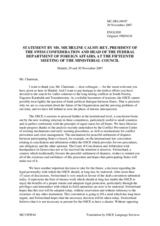 Statement by Ms. Calmy-Rey, President of the Swiss Confederation and Head of the Federal Department of Foreign Affairs