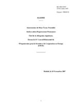 Statement by Amb. Feroukhi, Permanent Representative of Algeria to the OSCE (fr)