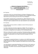 Statement by Amb. Harkonen, Head of the Finnish OSCE Chairmanship Task Force