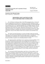 Ministerial Declaration on the OSCE Partners for Co-operation