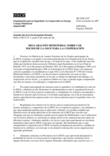 Ministerial Declaration on the OSCE Partners for Co-operation (es)