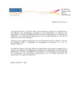 Circular Note No.3, Invitation to a Briefing on Logistical Modalities of the Ministerial Council, 24 Oct 2007
