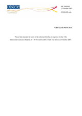 Circular Note No.4, Notes of the Informal Briefing on Logistics Held on 24 Oct 2007