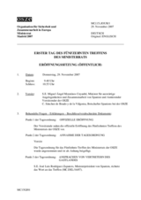 Journal of the First Day of the 15th Ministerial Council (includes the proceedings of the first two sessions and the adopted agenda) (de)