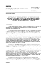 Letter from the Chairperson of the Forum for Security Co-operation to the Minister for Foreign Affairs of Finland, Chairperson of the 16th MC