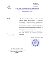 Written Contribution by the Secretariat of the Conference on Interaction and Confidence Building Measures in Asia