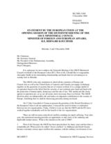 Statement by H.E. Mr. Bernard KOUCHNER, Minister of Foreign and European Affairs, France/EU