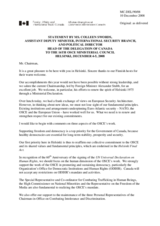 Statement by Ms. Colleen Swords, Assistant Deputy Minister, International Security Branch, and Political Director, Canada