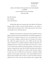 Statement by H.E. Mr. Jan KUBIS, Minister of Foreign Affairs, Slovakia