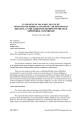 Statement by H.E. Mr. Karel DE GUCHT, Minister of Foreign Affairs, Belgium