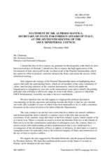 Statement by H.E. Mr. Alfredo MANTICA, Secretary of State for Foreign Affairs, Italy