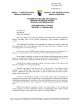 Statement by H.E. Mr. Sven ALKALAJ, Minister of Foreign Affairs, Bosnia and Herzegovina