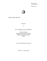 Statement by H.E. Ms. Carmen INGUANEZ, Director-General for European and Economic Affairs, Malta