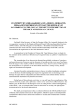 Statement by Ms. Fausta Simona MORGANTI, Ambassador, San Marino