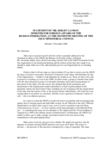 Statement by H.E. Mr. Sergey LAVROV, Minister of Foreign Affairs, Russian Federation