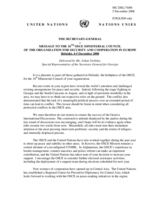 UN Message to the MC by Mr. Johan Verbeke, Special Representative of the Secretary-General for Georgia