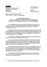 Ministerial Declaration on the 60th Anniversary of the Convention on the Prevention and Punishment of the Crime of Genocide (de)