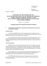 Statement by the Panelist, Mr. De Mul, Head of Election Unit, Federal Republic Service Home Affairs, Belgium