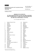 Order of Statements as of 1 December 2009, 7.00 p.m.