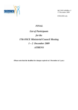 Final List of Participants as of 1 Dec 2009