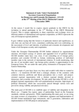 Statement of Amb. Chechelashvili, Secretary General of Organization for Democracy and Economic Development
