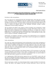 Address by the President of the OSCE Parliamentary Assembly, Mr. Soares to the 17th Ministerial Council