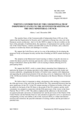 Written Contribution by the Commonwealth of Independent States