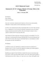 Statement by H.E. Mr. Maxime VERHAGEN, Minister of Foreign Affairs, Netherlands
