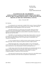Statement by H.E. Mr. Yves BRODEUR, Assistant Deputy Minister and Political Director, Department of Foreign Affairs and International Trade, Canada