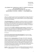 Statement by Ms. Elisabeth WALAAS, State Secretary and Deputy Minister of Foreign Affairs, NORWAY