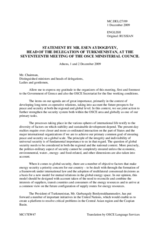 Statement by H.E. Mr. Esen AYDOGDYEN, Permanent Representative to the OSCE, Turkmenistan