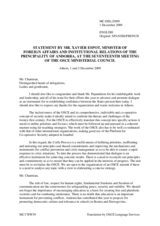 Statement by H.E. Mr. Xavier ESPOT MIRO, Minister of Foreign Affairs and Institutional Relations, Andorra