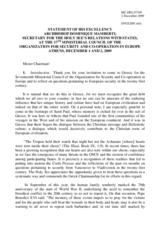 Statement by Archbishop Dominique MAMBERTI, Secretary for the Holy Sees Relations with States, Holy See