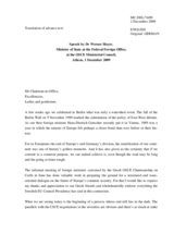 Statement by H.E. Mr. Werner HOYER, Minister of State at the Federal Foreign Office, Germany