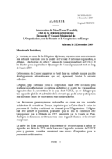 Statement by H.E. Mrs. Taous FEROUKHI, Permanent Representative to the OSCE, Algeria (fr)
