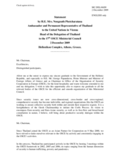 Statement by H.E. Nongnuth PHETCHARATANA, Permanent Representative to the OSCE, Thailand