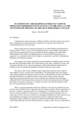 Statement by H.E. Amb. Gianfranco VARVESI, Permanent Representative of Italy to the OSCE, Italy