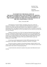 Statement by the Russian Federation on behalf of Armenia, Belarus, Kazakhstan, Kyrgyzstan and Tajikistan - Closing Session