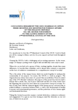Concluding Remarks by H.E. George PAPANDREOU, Prime Minister and Minister of  Foreign Affairs, Chairman in Office of the OSCE, Greece and Report for the Strengthening of the Legal Framework of the OSCE