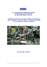 FSC Chairperson's Progress Report, Efforts in the Field of Arms Control Agreements and Confidence - and - Security - Building Measures in Accordance with its Mandate